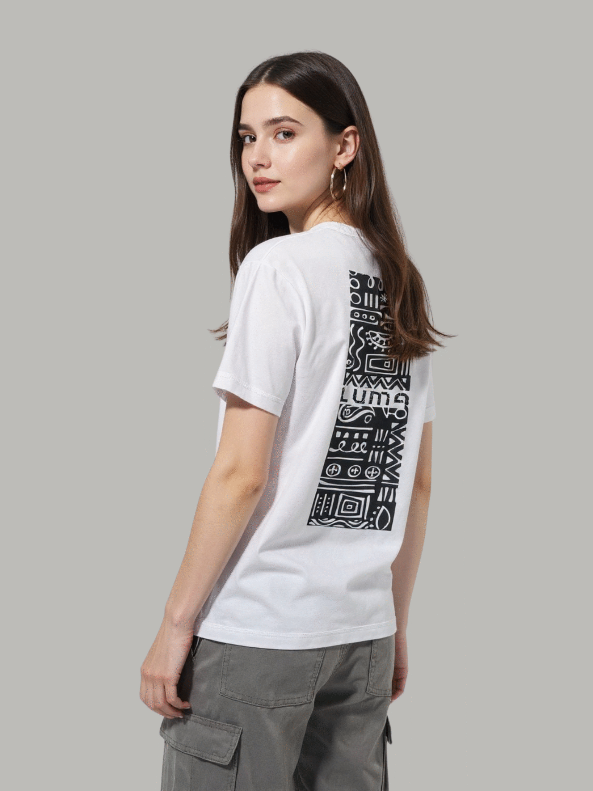 Luma Classic Graphic Back Print T-Shirt - White