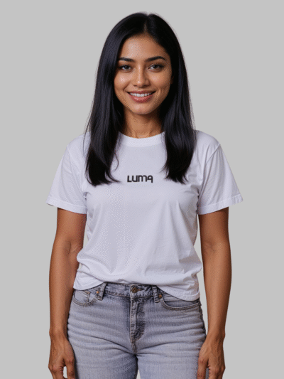 Luma Classic T Embroidered High Neck- White