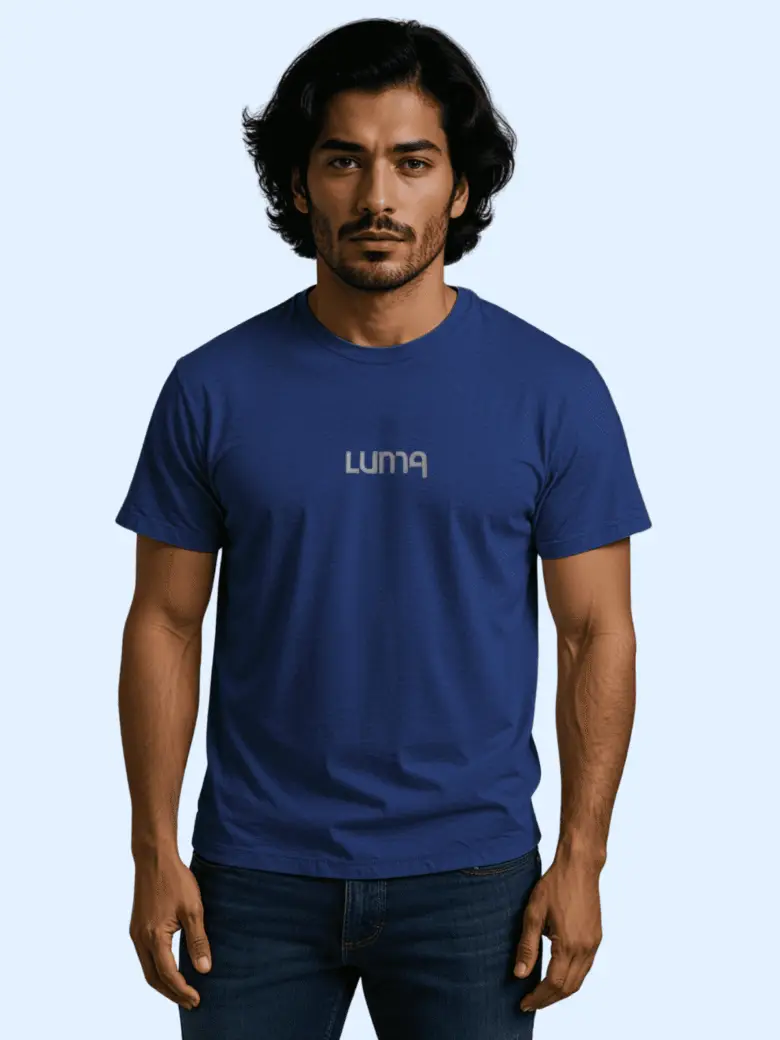 Luma Classic T Embroidered High Neck- Blue - Image 2