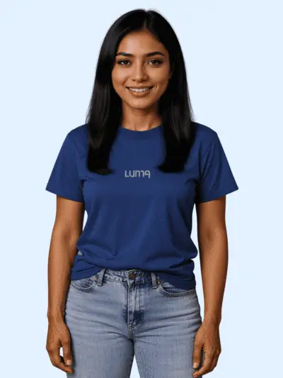 Luma Classic T Embroidered High Neck- Blue