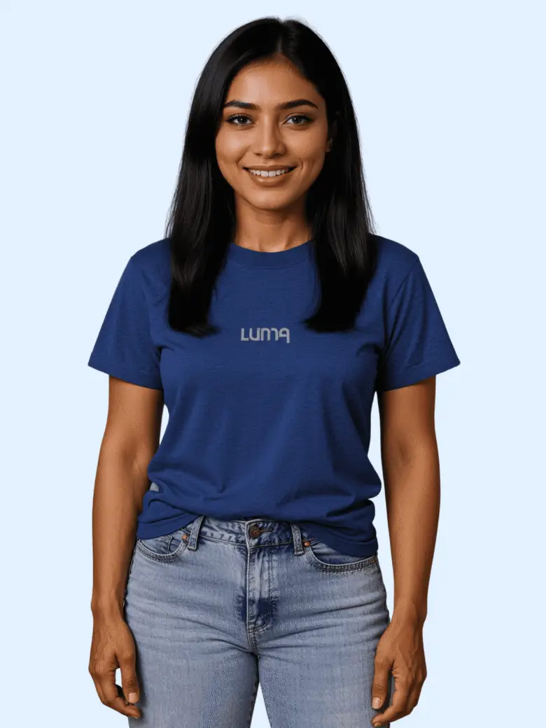 Luma Classic T Embroidered High Neck- Blue