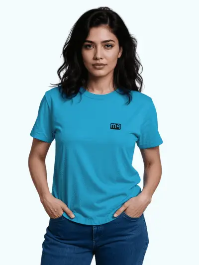 Luma Classic Graphic Back Print T-Shirt - Cyan Blue