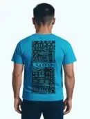 Luma Classic Graphic Back Print T-Shirt - Cyan Blue