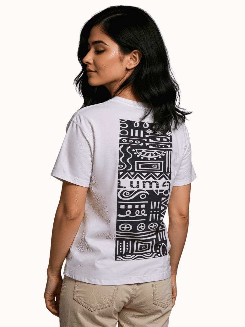 Luma Classic Graphic Back Print T-Shirt - White - Image 3