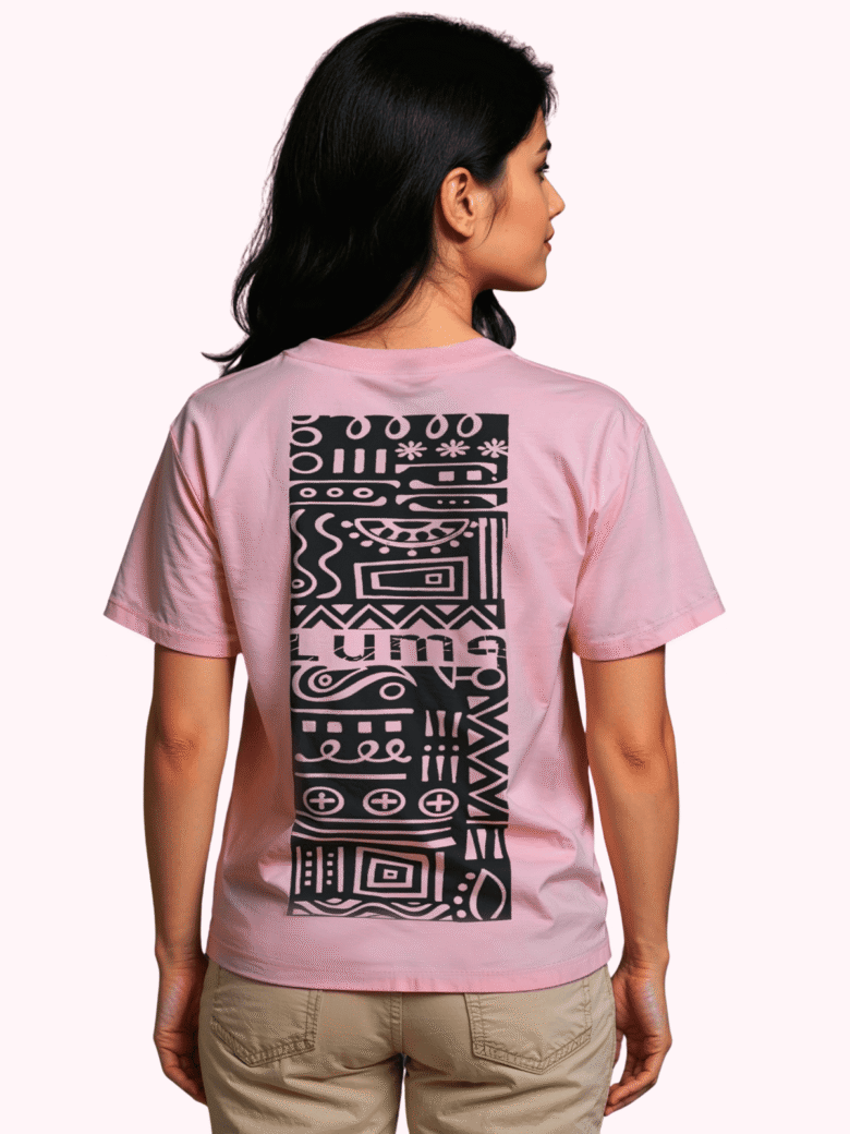 Luma Classic Graphic Back Print T-Shirt - Pink - Image 4
