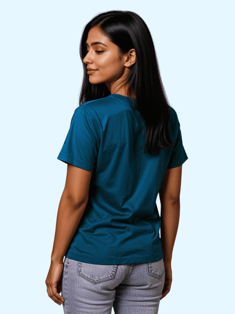 Luma Classic Gel Print T-Shirt - Cyan Blue - Image 3