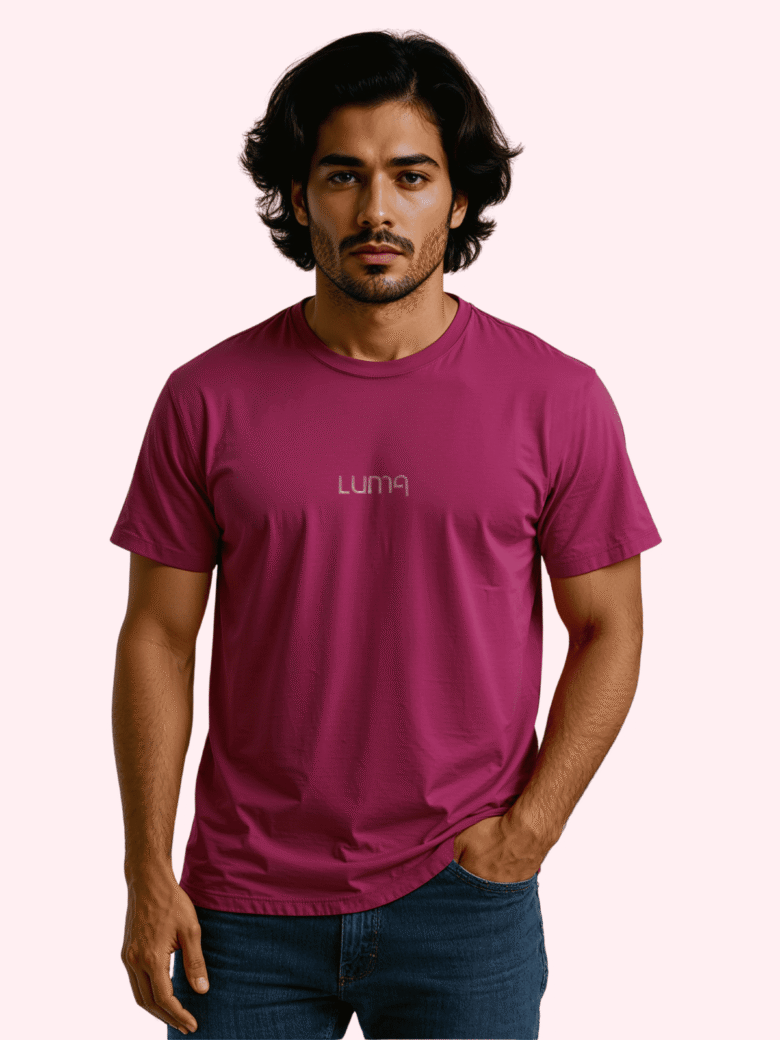 Luma Classic Gel Print T-Shirt - Magenta - Image 5