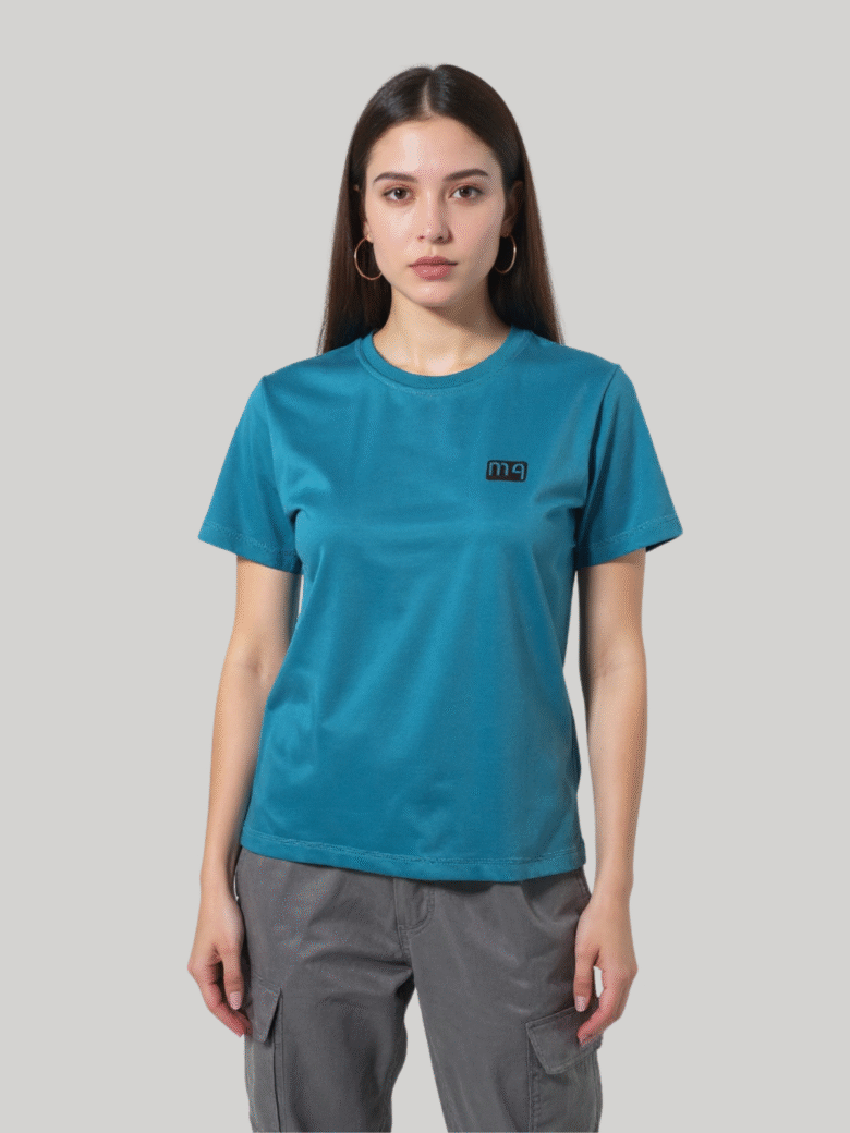 Luma Classic Graphic Back Print T-Shirt - Cyan Blue - Image 2